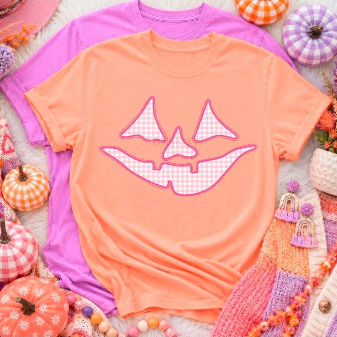 Pink Gingham Jack-O-Lantern